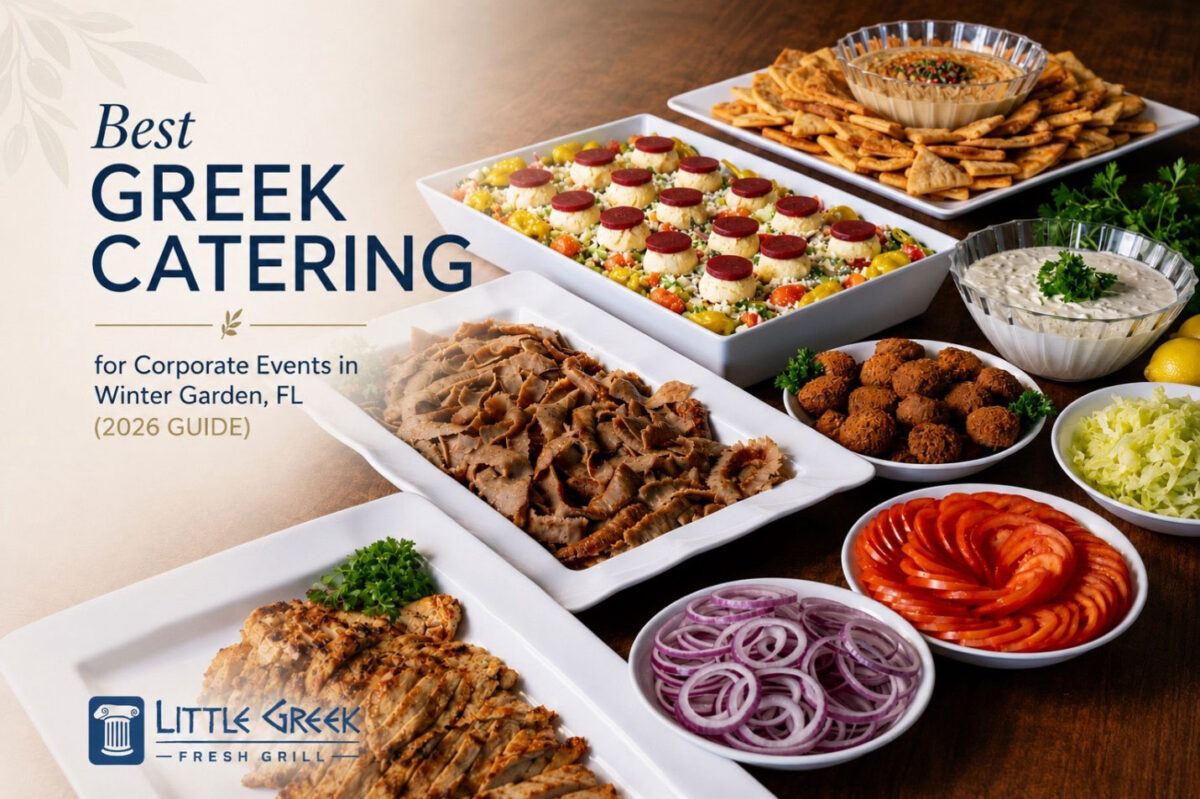 Greek catering for corporate events and office lunches in Winter Garden FL by Little Greek Fresh Grill