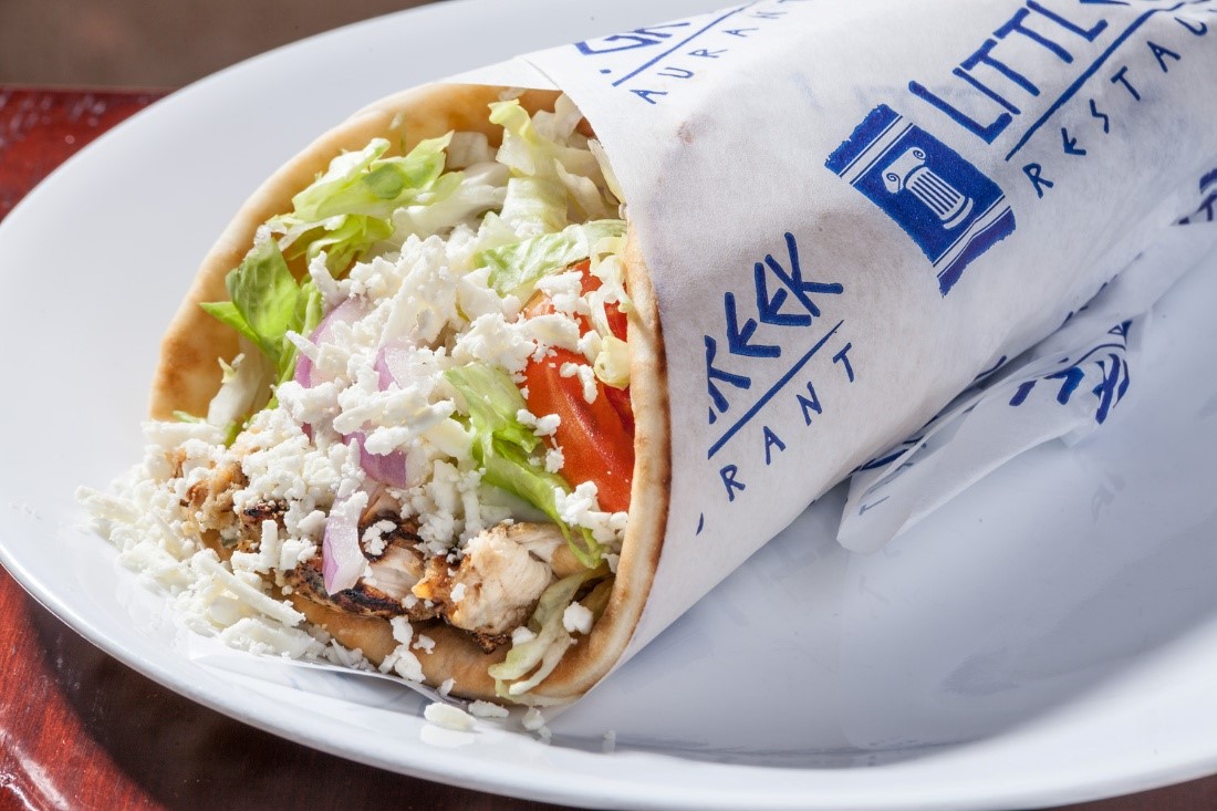 Chicken Pita, one of the healthiest options at Little Greek Fresh Grill Winter Garden FL