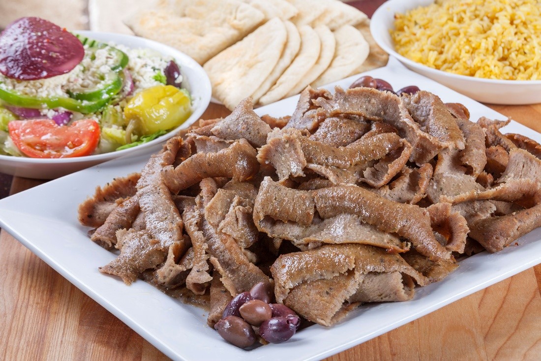 Gyro platter catering order for group at Little Greek Fresh Grill Winter Garden FL