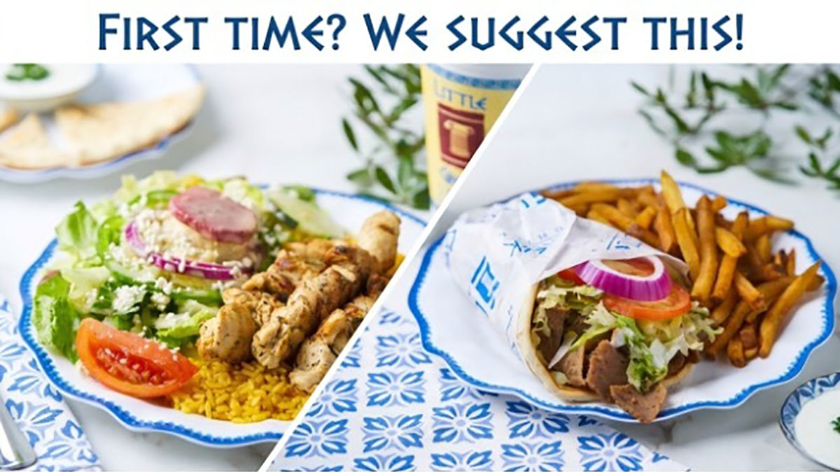 First time ordering at a Greek restaurant, gyro pita and chicken souvlaki at Little Greek Fresh Grill Winter Garden FL